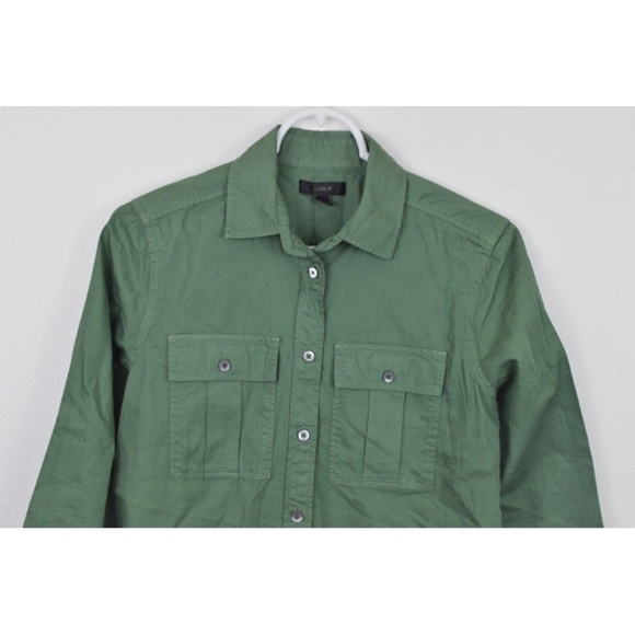J Crew 2P Shirt Long Sleeve Button Up Green Cotton - Picture 1 of 4